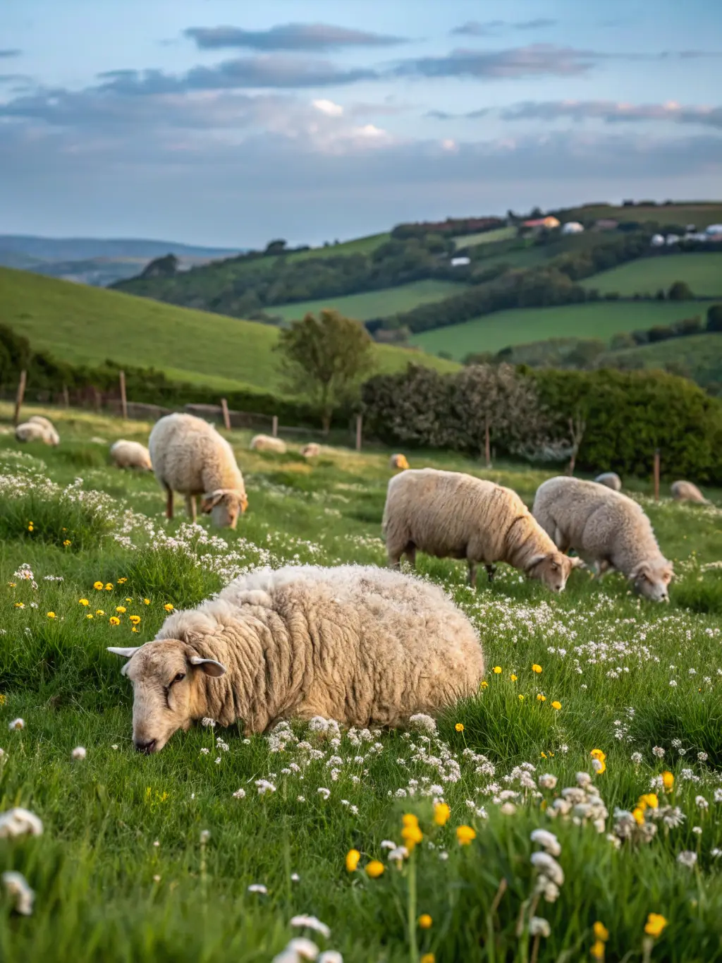 A picture of a class learning about traditional shepherding techniques, with sheep in the background, highlighting the pastoral traditions aspect of the training.